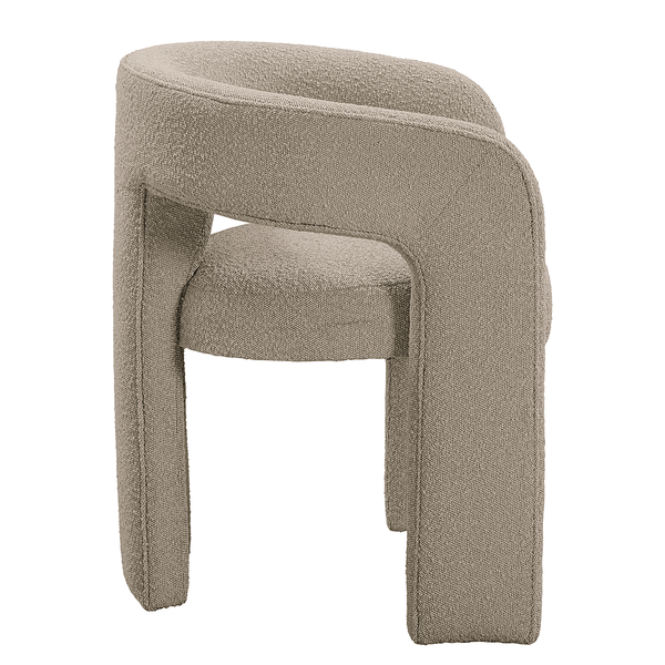 Armlehnenstuhl VALNES - Bouclé Stoff Panju: Taupe