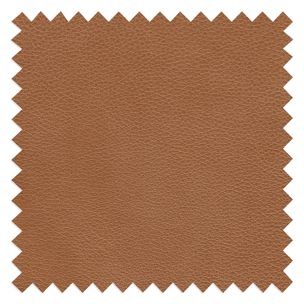 Polsterhocker HARRIGA - Leder / Eisen - Hellbraun / Schwarz - Echtleder Ulicia: Cognac