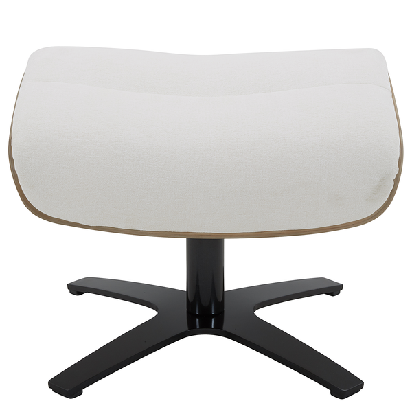 Polsterhocker BOULINS - Chenille / Eisen - Creme / Schwarz