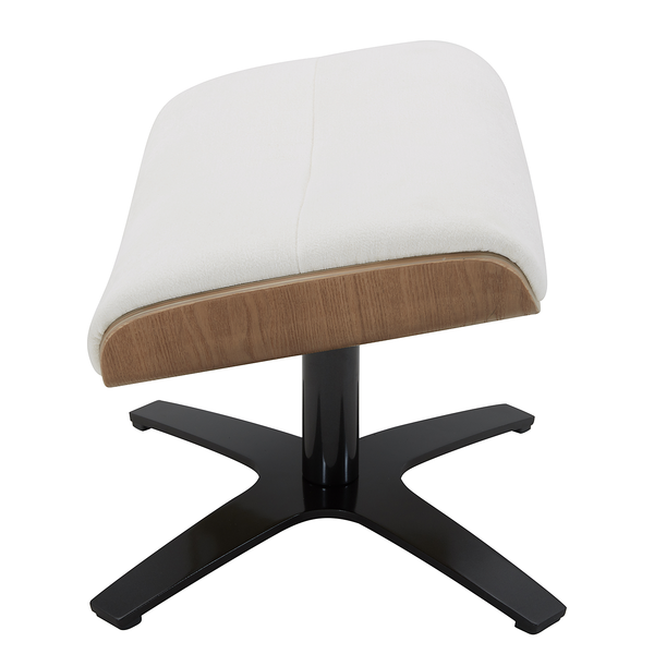 Polsterhocker BOULINS - Chenille / Eisen - Creme / Schwarz