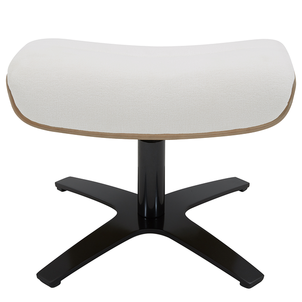 Polsterhocker BOULINS - Chenille / Eisen - Creme / Schwarz