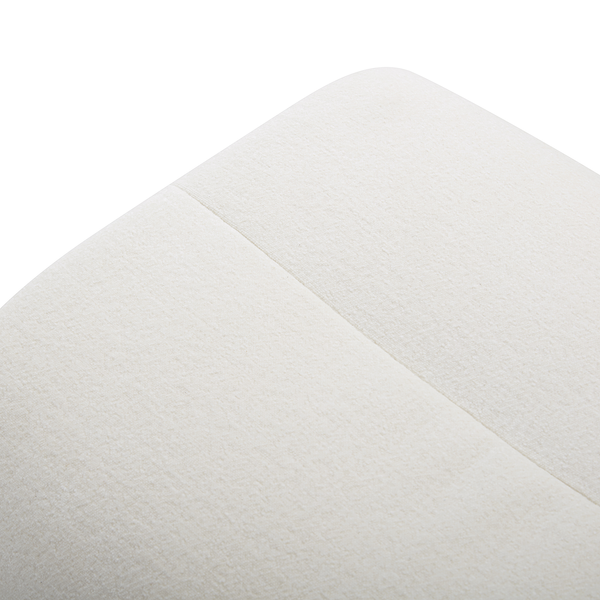 Polsterhocker BOULINS - Chenille / Eisen - Creme / Schwarz