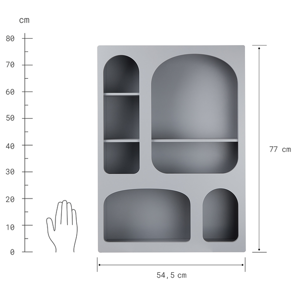 Wandregal ARTISTA - MDF - Grau