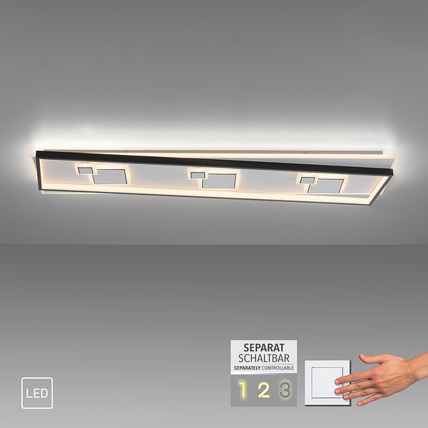 LED-Deckenleuchte Mailak Typ B - Aluminium / Eisen - 2-flammig