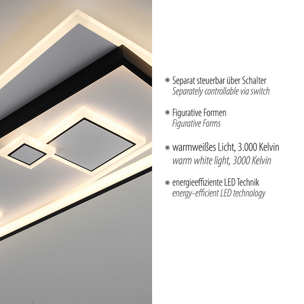LED-Deckenleuchte Mailak Typ B - Aluminium / Eisen - 2-flammig