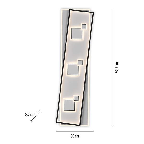 LED-Deckenleuchte Mailak Typ B - Aluminium / Eisen - 2-flammig