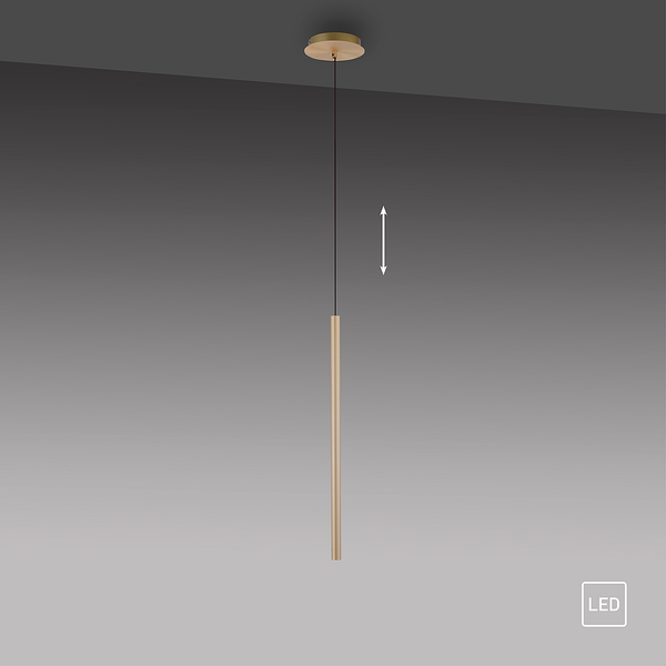 LED-Pendelleuchte Flute Typ A - Aluminium / Eisen - 1-flammig - Messing