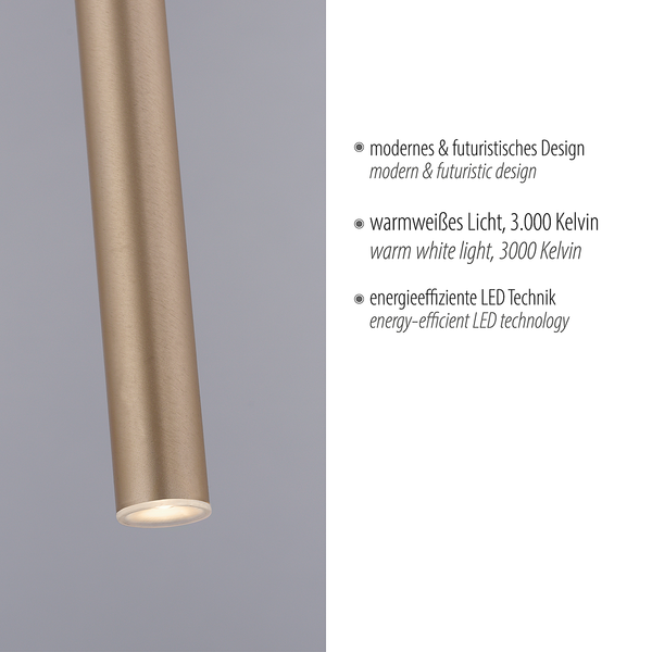 LED-Pendelleuchte Flute Typ A - Aluminium / Eisen - 1-flammig - Messing