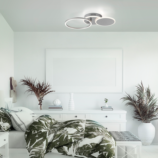 LED-Deckenleuchte Sevent Typ A - Polyester PVC / Aluminium- 1-flammig - Silber
