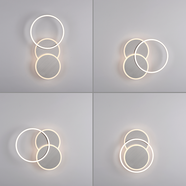 LED-Deckenleuchte Sevent Typ A - Polyester PVC / Aluminium- 1-flammig - Silber