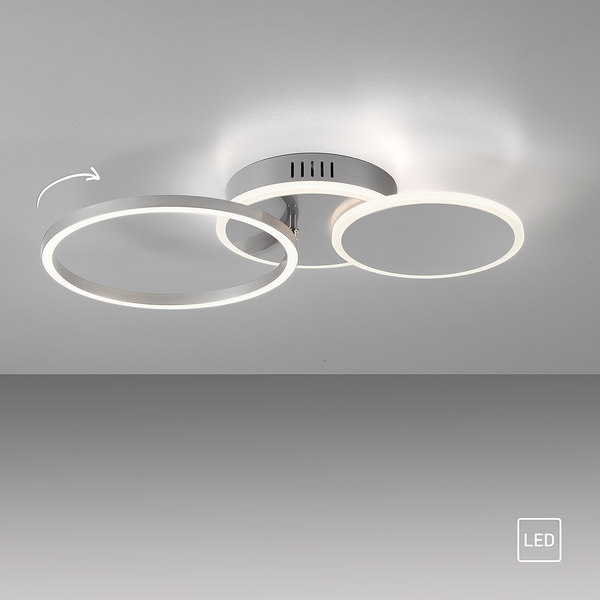 LED-Deckenleuchte Sevent Typ A - Polyester PVC / Aluminium- 1-flammig - Silber