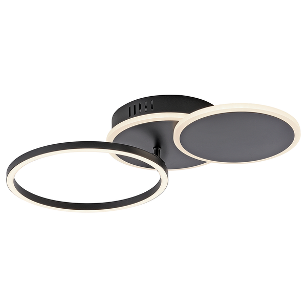 LED-Deckenleuchte Sevent Typ A - Polyester PVC / Aluminium- 1-flammig - Schwarz