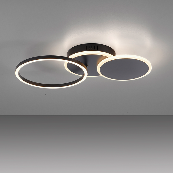 LED-Deckenleuchte Sevent Typ A - Polyester PVC / Aluminium- 1-flammig - Schwarz