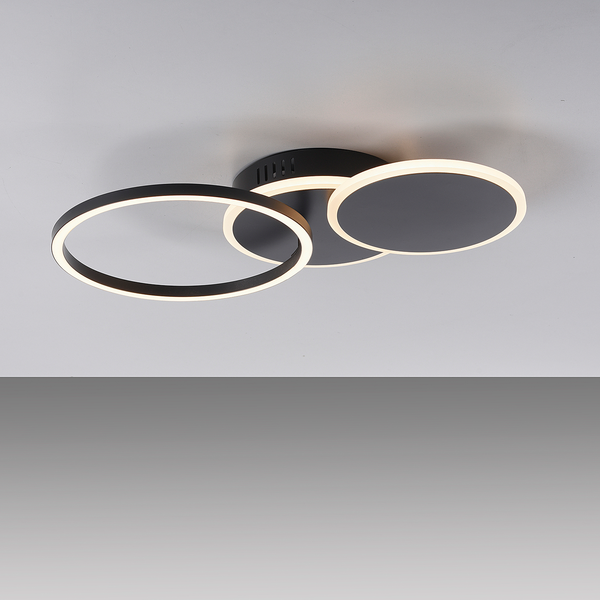 LED-Deckenleuchte Sevent Typ A - Polyester PVC / Aluminium- 1-flammig - Schwarz