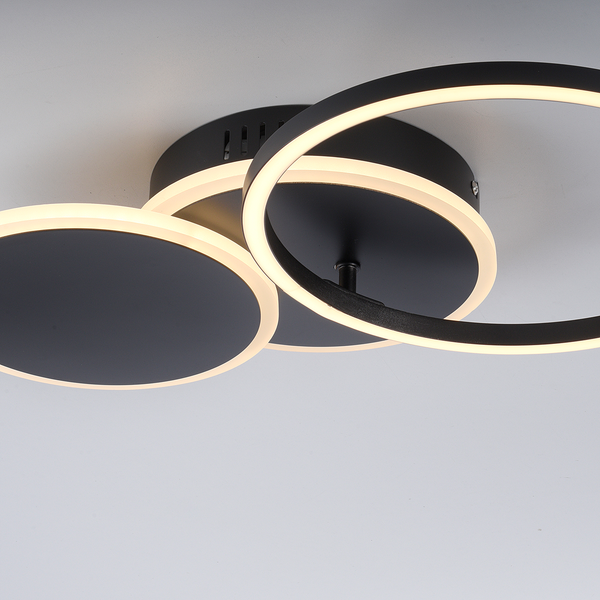 LED-Deckenleuchte Sevent Typ A - Polyester PVC / Aluminium- 1-flammig - Schwarz