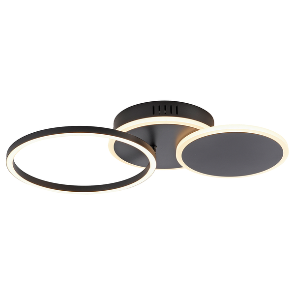 LED-Deckenleuchte Sevent Typ A - Polyester PVC / Aluminium- 1-flammig - Schwarz