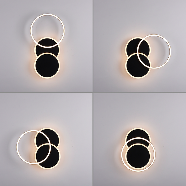 LED-Deckenleuchte Sevent Typ A - Polyester PVC / Aluminium- 1-flammig - Schwarz