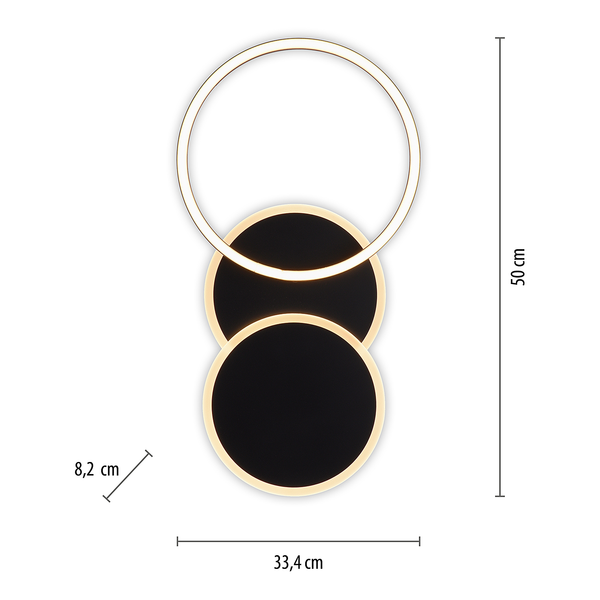LED-Deckenleuchte Sevent Typ A - Polyester PVC / Aluminium- 1-flammig - Schwarz