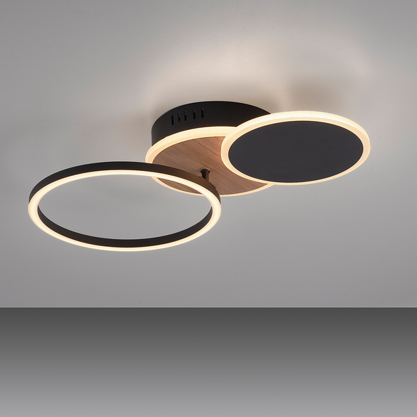 LED-Deckenleuchte Sevent Typ A - Polyester PVC / Aluminium- 1-flammig - Braun