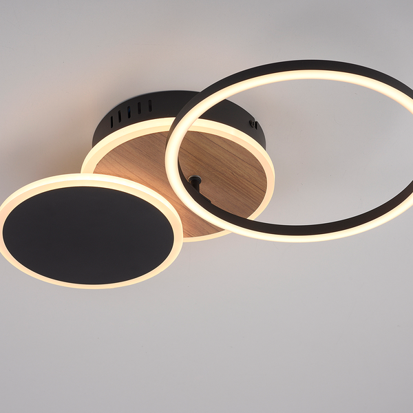 LED-Deckenleuchte Sevent Typ A - Polyester PVC / Aluminium- 1-flammig - Braun