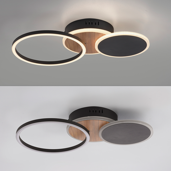 LED-Deckenleuchte Sevent Typ A - Polyester PVC / Aluminium- 1-flammig - Braun