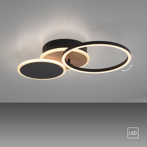 LED-Deckenleuchte Sevent Typ A - Polyester PVC / Aluminium- 1-flammig - Braun