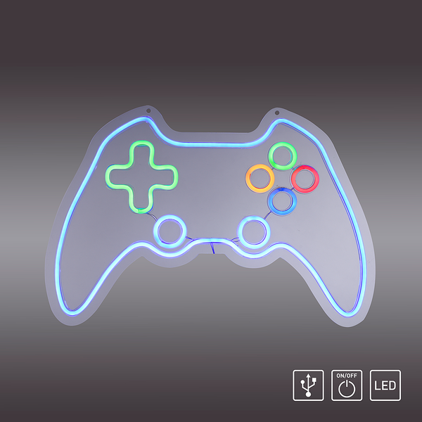 LED-Kinderzimmerleuchte Neon-Gamer - Polyester PVC - 1-flammig