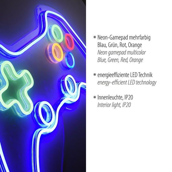 LED-Kinderzimmerleuchte Neon-Gamer - Polyester PVC - 1-flammig