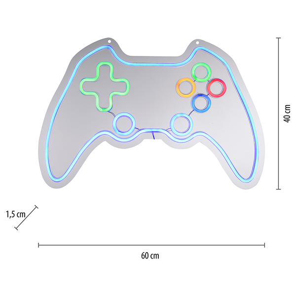 LED-Kinderzimmerleuchte Neon-Gamer - Polyester PVC - 1-flammig