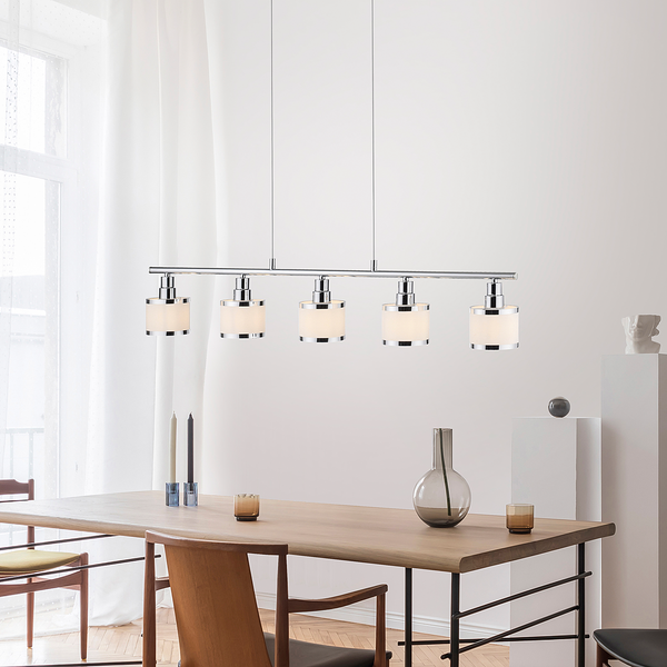 Pendelleuchte Accor - Polyester PVC / Eisen - 5-flammig