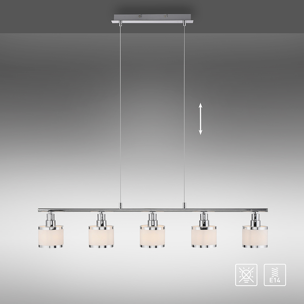 Pendelleuchte Accor - Polyester PVC / Eisen - 5-flammig