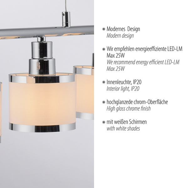 Pendelleuchte Accor - Polyester PVC / Eisen - 5-flammig