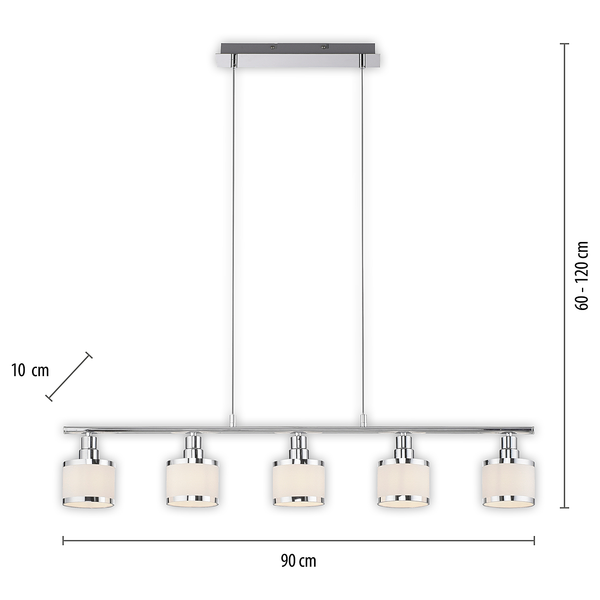 Pendelleuchte Accor - Polyester PVC / Eisen - 5-flammig