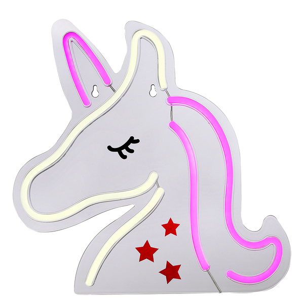 LED-Kinderzimmerleuchte Neon-Unicorn - Polyester PVC - 1-flammig