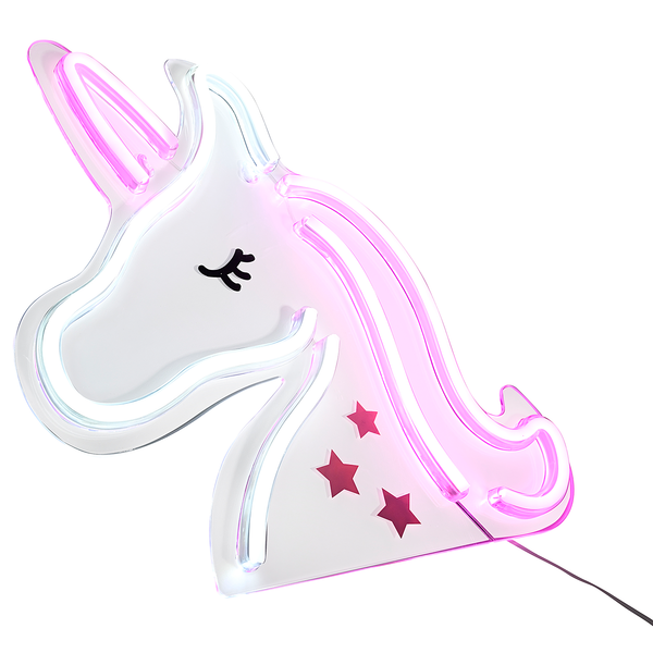LED-Kinderzimmerleuchte Neon-Unicorn - Polyester PVC - 1-flammig