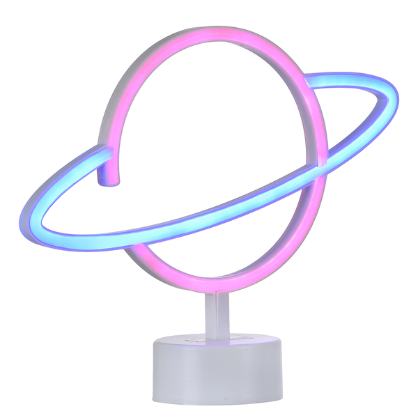 LED-Kinderzimmerleuchte Neon-Saturn - Polyester PVC - 1-flammig