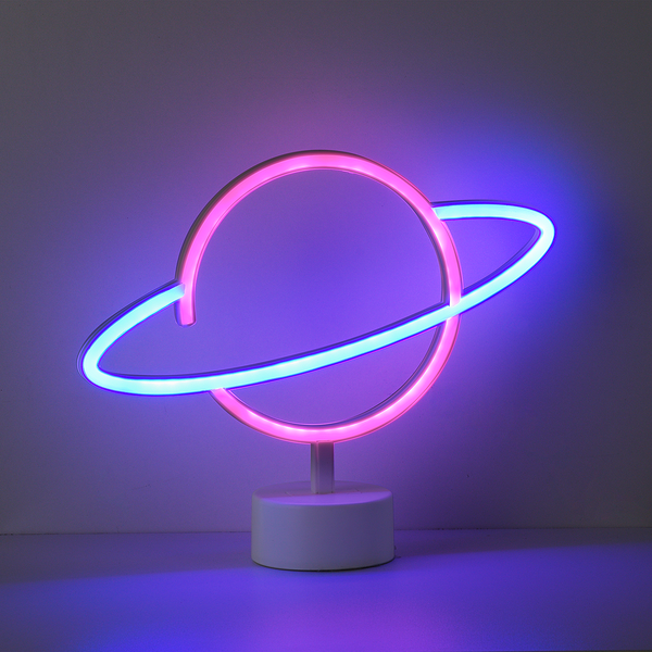 LED-Kinderzimmerleuchte Neon-Saturn - Polyester PVC - 1-flammig