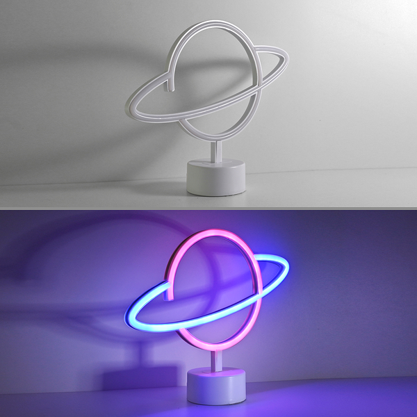 LED-Kinderzimmerleuchte Neon-Saturn - Polyester PVC - 1-flammig
