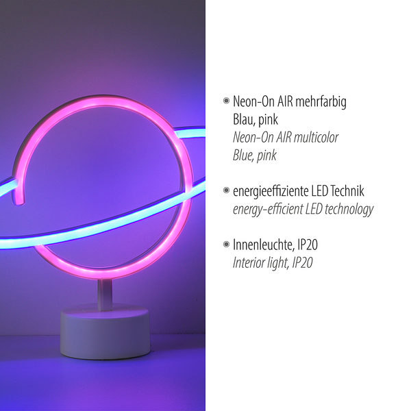 LED-Kinderzimmerleuchte Neon-Saturn - Polyester PVC - 1-flammig