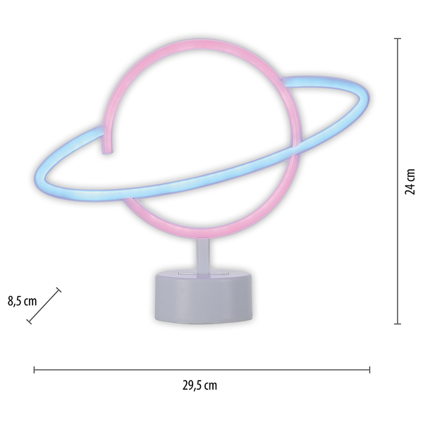 LED-Kinderzimmerleuchte Neon-Saturn - Polyester PVC - 1-flammig
