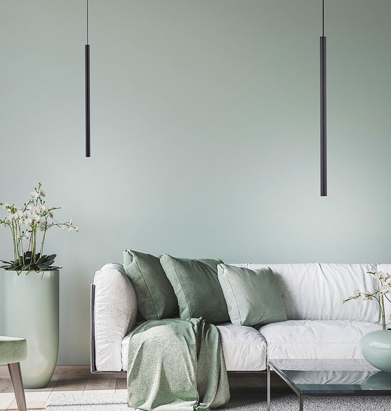 LED-Pendelleuchte Flute Typ A - Aluminium / Eisen - 1-flammig - Schwarz