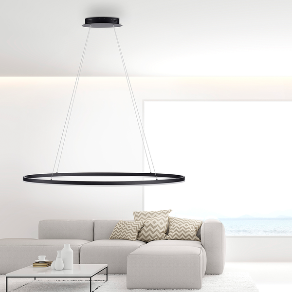 LED-Pendelleuchte Titus - Kunststoff / Aluminium - 1-flammig - Breite: 118 cm