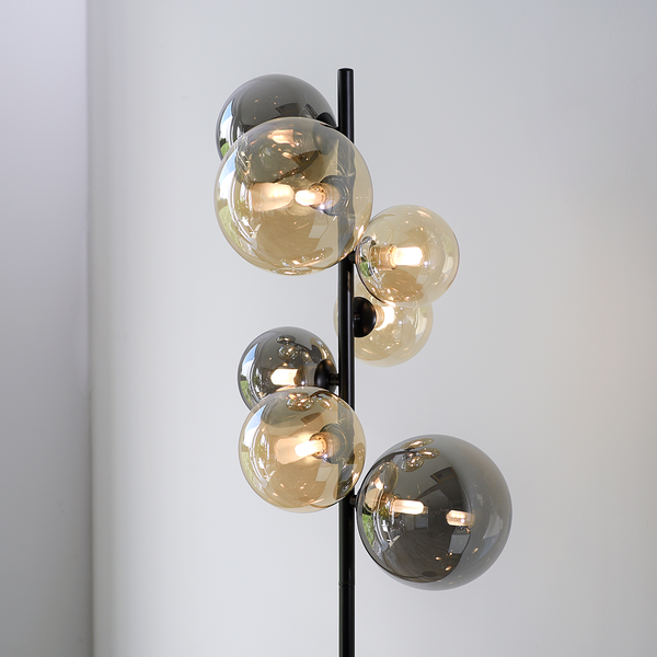 LED-Stehleuchte Popsicle - Rauchglas / Eisen - 7-flammig