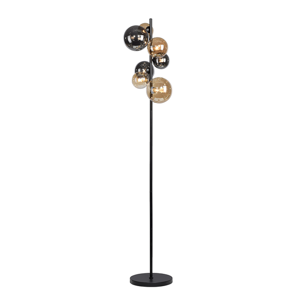 LED-Stehleuchte Popsicle - Rauchglas / Eisen - 7-flammig