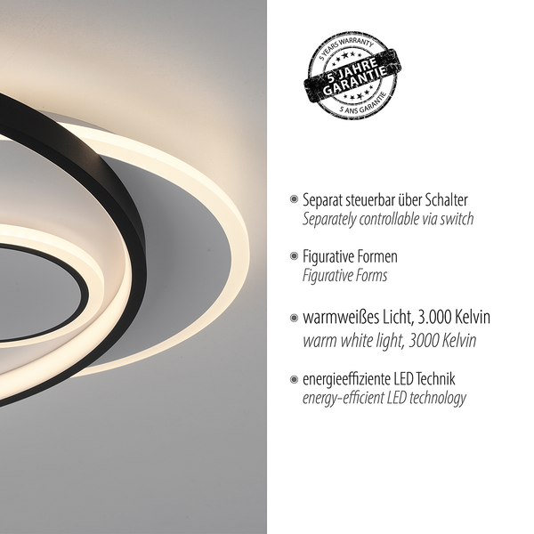 LED-Deckenleuchte Mailak Typ C - Aluminium / Eisen - 2-flammig
