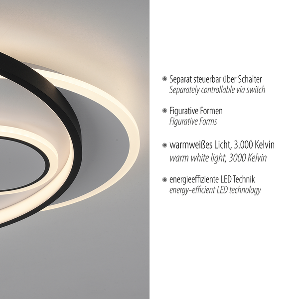 LED-Deckenleuchte Mailak Typ C - Aluminium / Eisen - 2-flammig