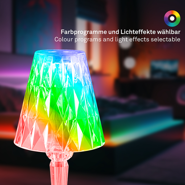 LED-Tischleuchte Kullo - Kunststoff - Transparent / Mehrfarbig