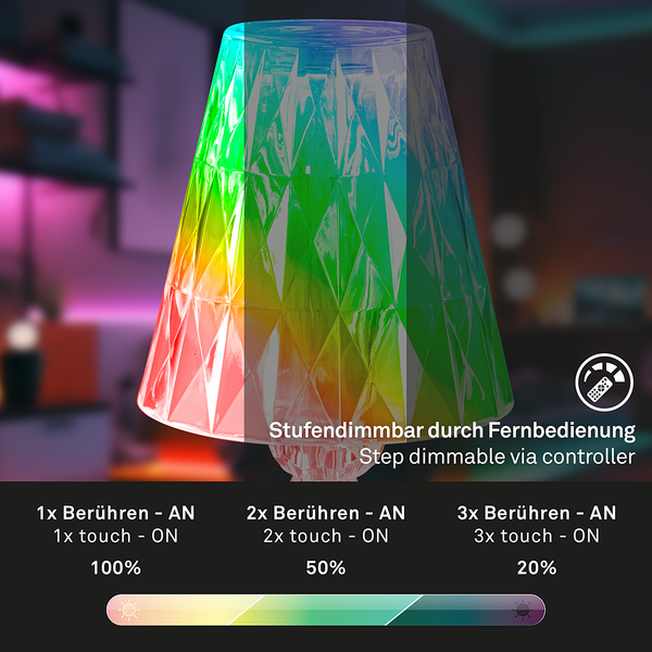 LED-Tischleuchte Kullo - Kunststoff - Transparent / Mehrfarbig