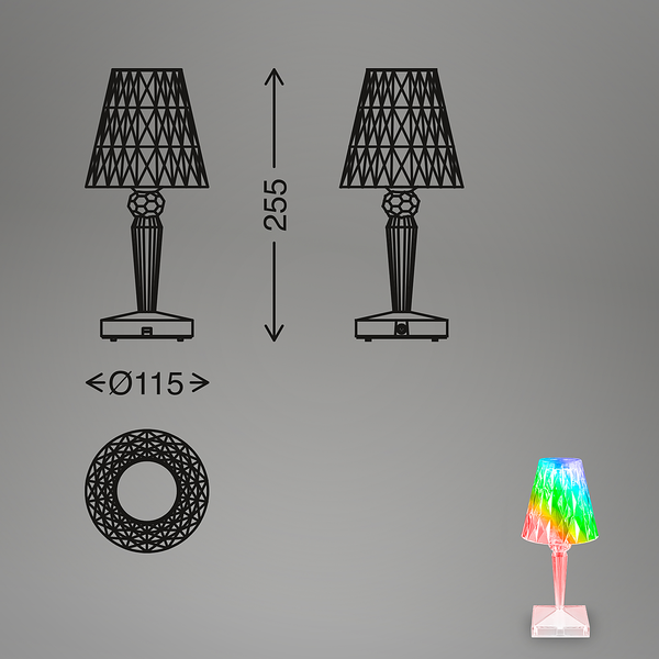 LED-Tischleuchte Kullo - Kunststoff - Transparent / Mehrfarbig