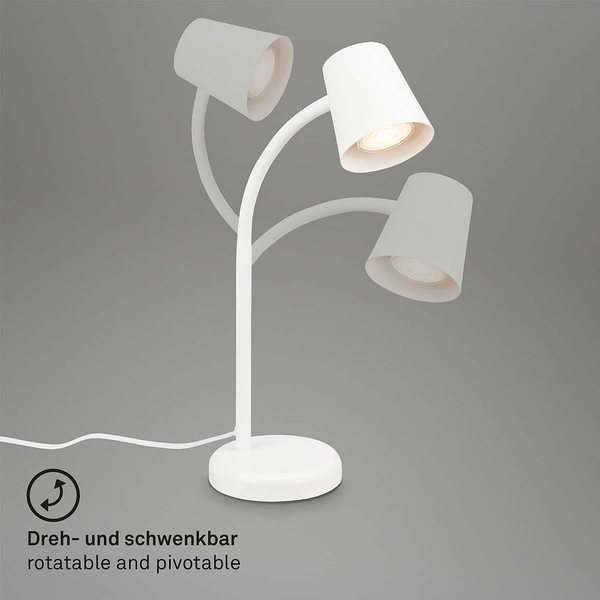 Tischleuchte Sallani - Aluminium - Weiß